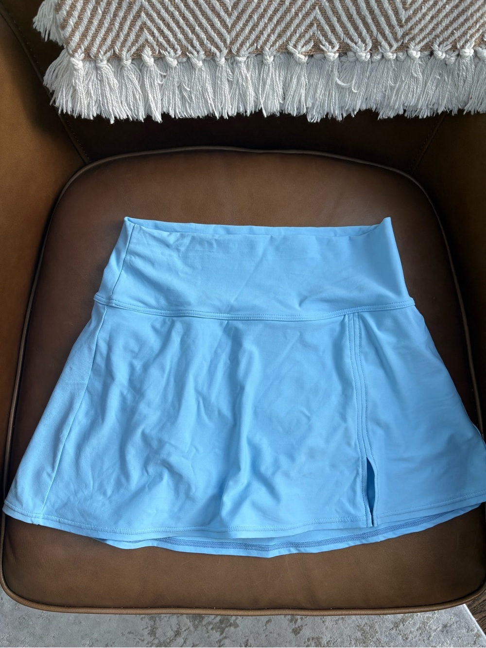 Women’s Light Blue Swim Skirt with Built-in Shorts